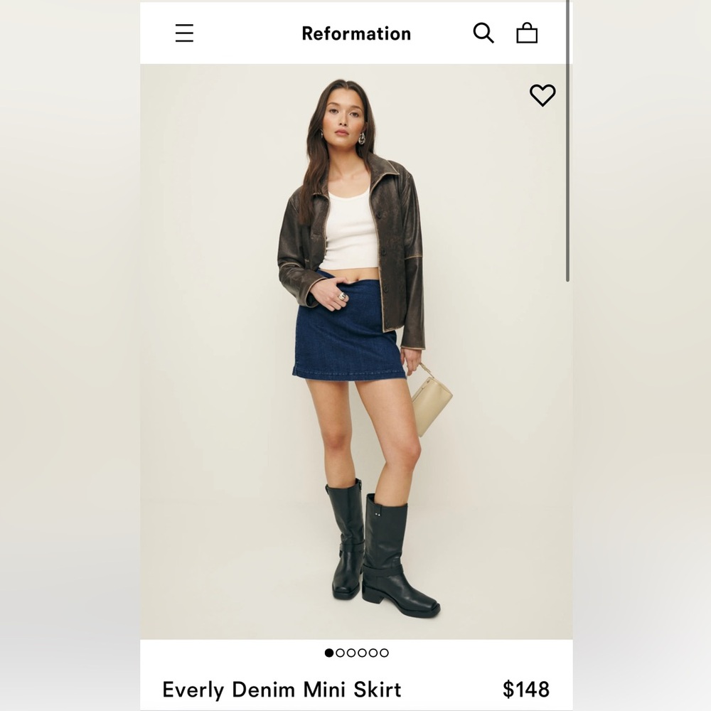 NEW Reformation Everly Denim mini skirt